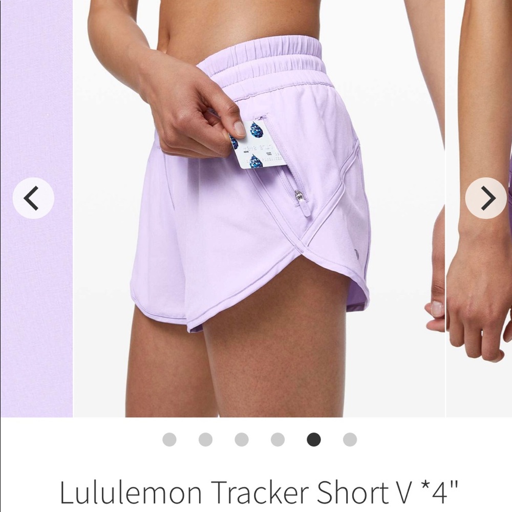 NWOT Lululemon 🍋 Tracker Shorts. Violet color